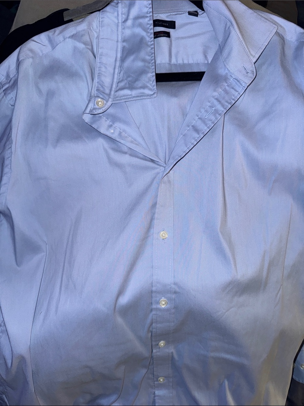 Tommy Hilfiger THFLEX Sky Blue Men's Button-Down Dress Shirt